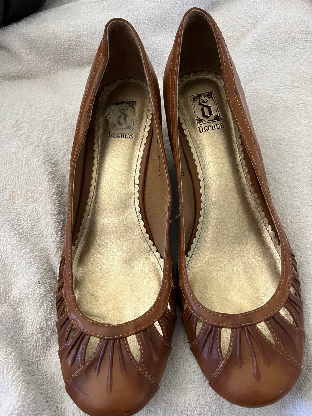 Decree Brown Leather Slip-On Ballet Flats